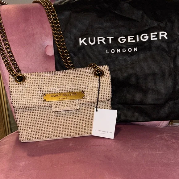 NWT Kurt Geiger Mini Brixton Crossbody Bag in dark beige. - Picture 4 of 5